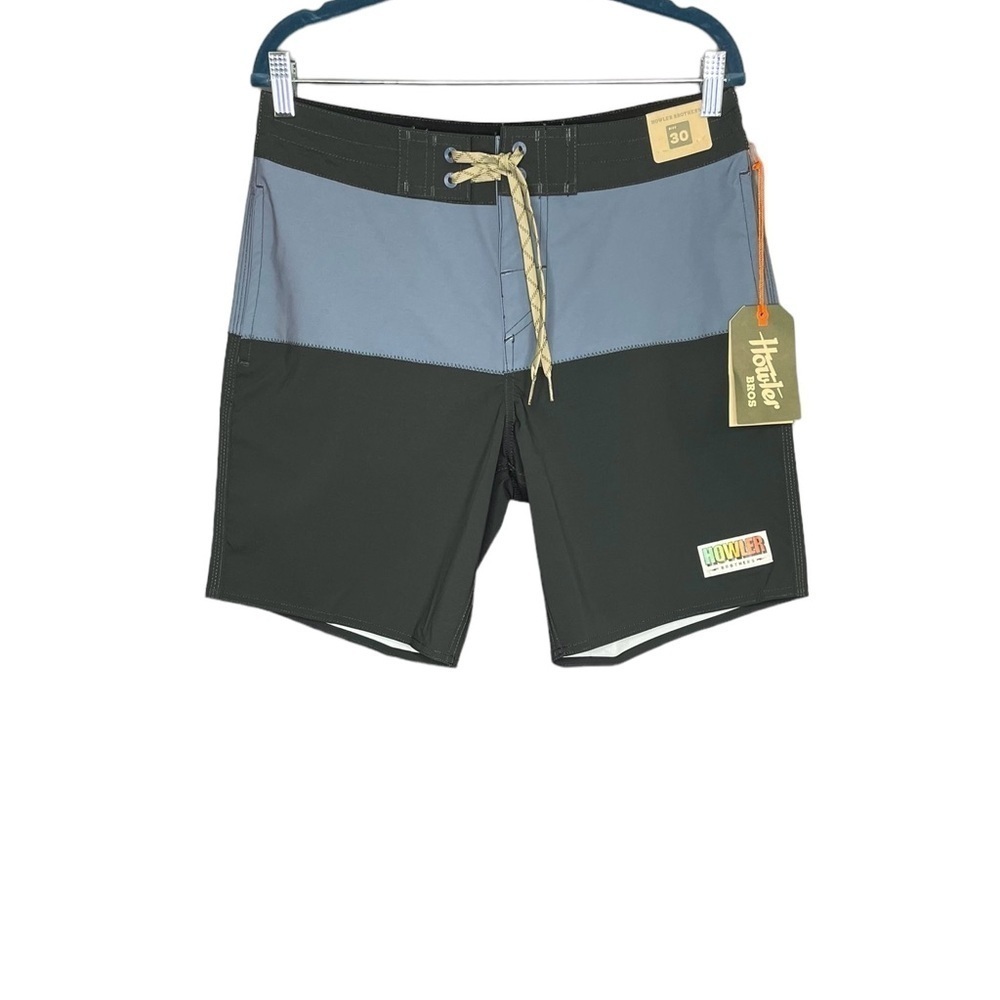 Howler Brothers Buchannon Boardshorts HB Chargers Antique Black/Blue Mirage NWT - Picture 2 of 12